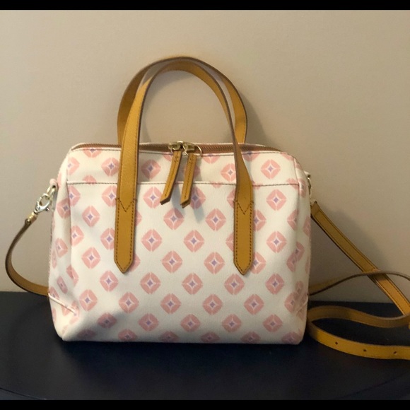 Fossil Sydney Signature Satchel,canvas/or PU - Picture 1 of 8